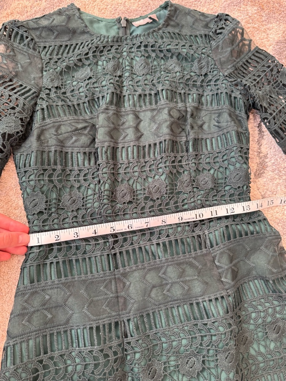 ASOS Dark Green Lace Midi Dress - Picture 6 of 6